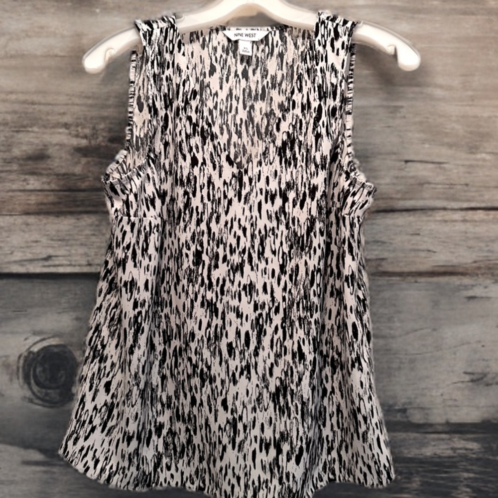 Nine West Women’s Dress Casual Top Size Black White Size XS